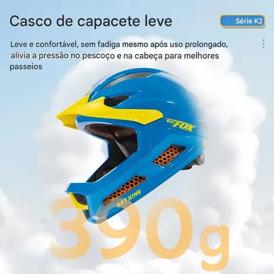 Capacete de ciclismo infantil BATFOX Capacete de bicicleta com aba dupla grátis Forro removível unissex Circunferência d