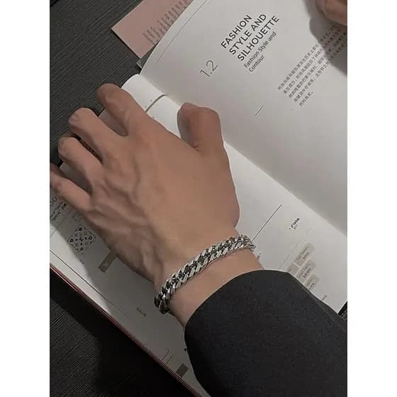 pulseira masculina pulseira Estilo legal titânio aço Hip Hop meninas na moda legal corrente cubana