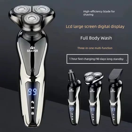 barbeador eletrico masculino Alemanha 2025 novo estilo barbeador elétrico recarregável 6D multifuncional corpo inteiro l