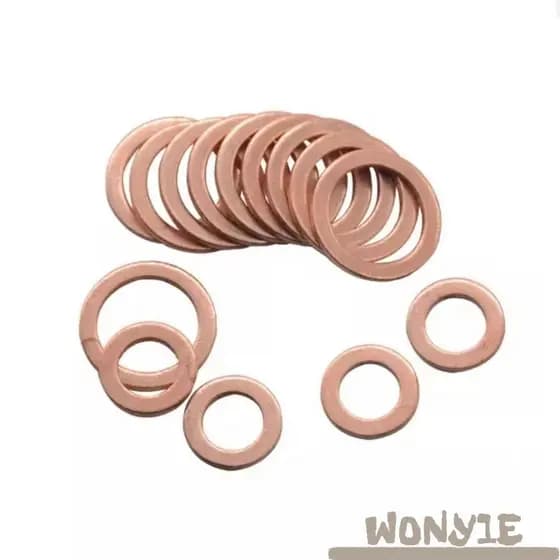 Conjunto De Junta De Arruela WONY1E 100 Peças , Anel Plano , Fácil Instalação , De Cobre , De Plugue De Cárter De Caixa