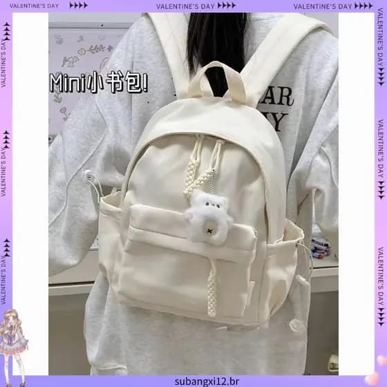 Pequena mochila feminina estudante All-Match estudante universitário mochila ins estudante do ensino médio tesouro Mini