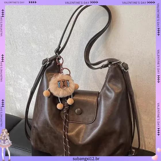 Multifuncional saco de grande capacidade feminino novo estilo retro All-Match bolsa de ombro retro saco do mensageiro mo