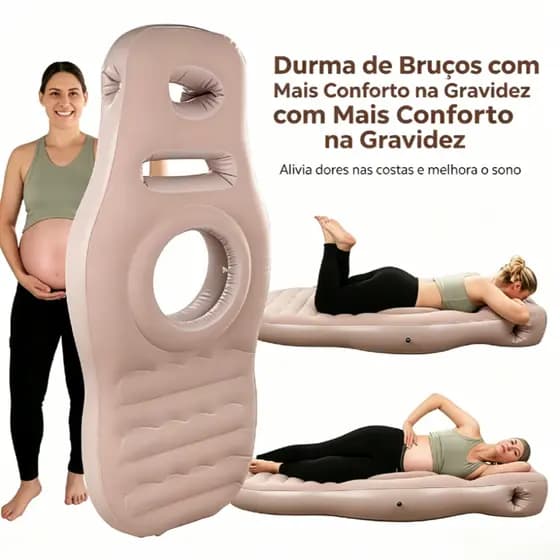 Colchão Inflável Grávida Gestantes Maternidade Travesseiro Gravidez Dormir de Bruços Tapete De Yoga
