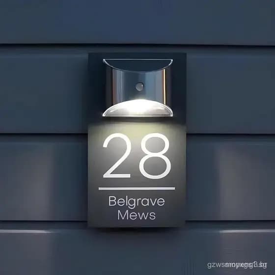 Números de casa modernos e personalizáveis da BeNsil, números de casa externos personalizáveis movidos a energia solar,
