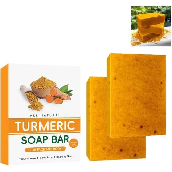 Usado para Colorir Sabonete Calmante de Cúrcuma, Remove Imperfeições, Adequado para Rosto e Corpo, Barras de Sabonete de