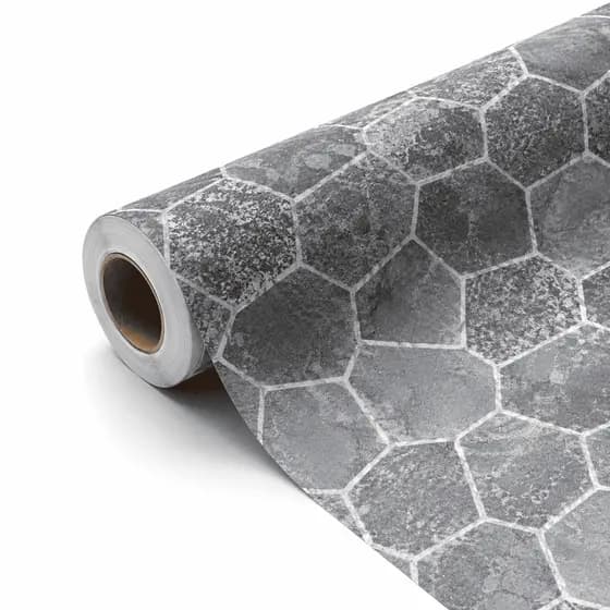 Papel Parede Vinílico Adesivo 5 Metros Textura Pedra Cinza Decoração Resistente