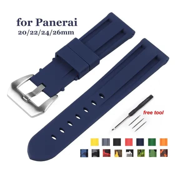 Pulseira De Relógio De Borracha De Silicone , 20mm 22mm 24mm 26mm , Substituição Universal , Fivela De Pino