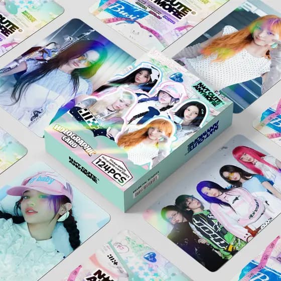 124 Unidades/Conjunto Kpop Idol ILLIT Não Bonito Qualquer Mais LASER lomo Cartões Postais Para Fãs