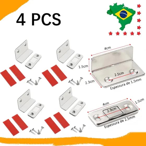 4 PCS Fecho/ Trava Magnético de Neodímio para porta armário de Guarda Roupa