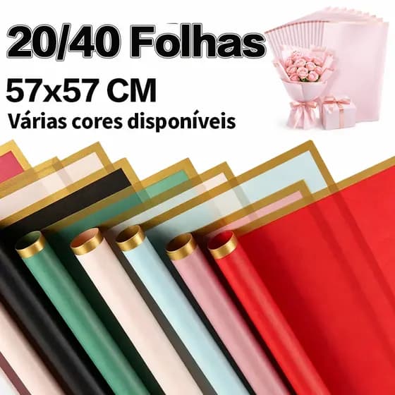 Kit 20/40 Papel De Buquê À Prova D'água E Umidade Para Fazer Buquês Como Presente