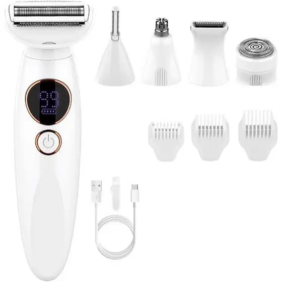 Depilador Feminino Elios, Depilador 5 em 1 Feminino Elios, Depilador Elétrico com Display LED e Carregamento USB, à Prov