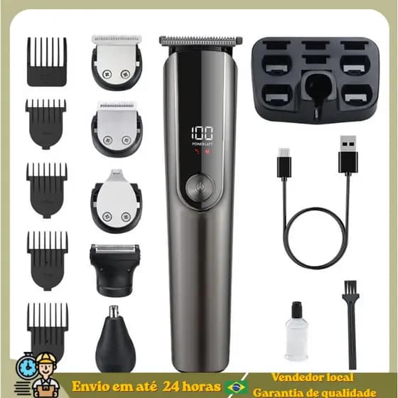 5 em 1Cortador de Cabelo Elétrico Multifuncional - Ferramenta Portátil para Barba Doméstica com Display Digital