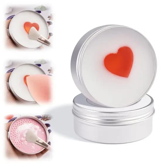 Sabonete Limpador de Pincéis de Maquiagem com Base de Silicone, Limpa Profundamente Maquiagem à Prova d'Água para Pincéi