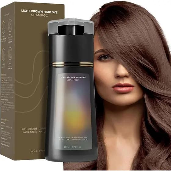 Shampoo para Cabelos Castanho Claro, Shampoo Tintura Instantânea para Cabelos, Shampoo Tintura Instantânea 3 em 1, Shamp