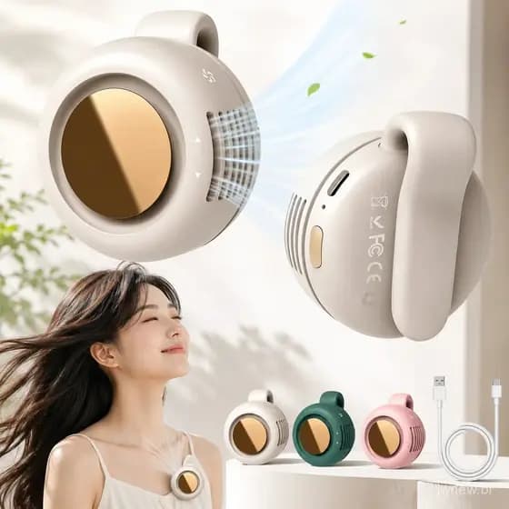 Ventilador de pescoço DRED Mini USB — companheiro portátil de resfriamento | Corpo leve, design silencioso sem lâmijw%