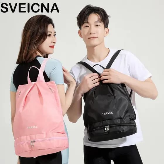 SVEICNA Bolsa De Praia Ao Ar Livre , Natação Com Compartimento Para Sapatos À Prova D'água Fitness Simples Separação Sec