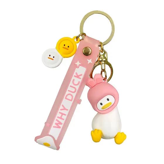 Bonito criativo pescoço torto pato divertido chapelaria boneca chaveiro dos desenhos animados único carro chaveiro saco