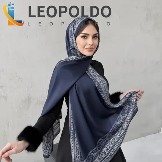 Cachecol Estilo Étnico LEOPOLDO , Lenço Com Estampa De Chiffon , Moda Fina Longa 70 * 170 Cm Turbante Islâmico Feminino