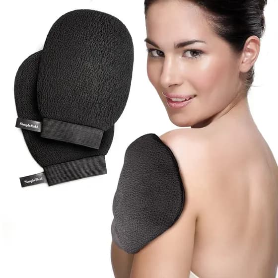 Luva Esfoliante Coreana SimpleField para Remover Morta. Pacote com 2 unidades. 100% Viscose. Luvas Kessa para Esfol