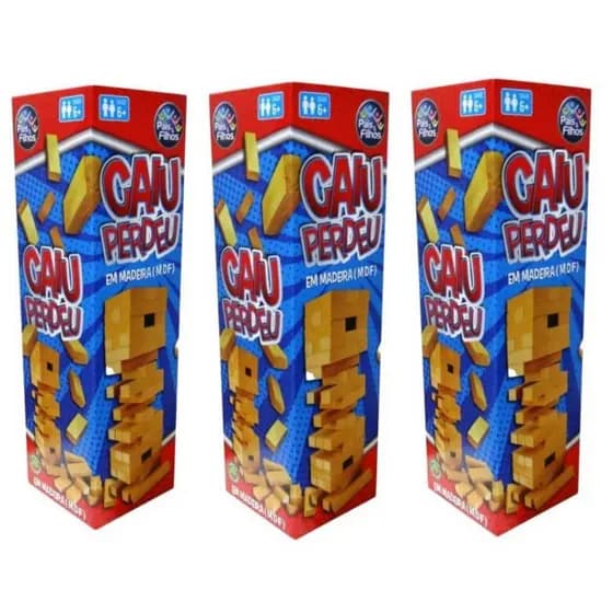 Kit 1 a 3 Jogo Caiu Perdeu Torre Maluca De Equilíbrio Divertida Coordenação pais e filhos.