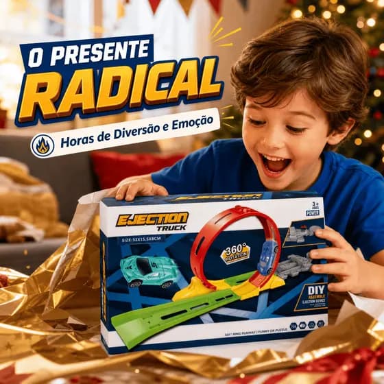 Pista com 2 Carrinhos Com Lançador 360° Brinquedo Infantil