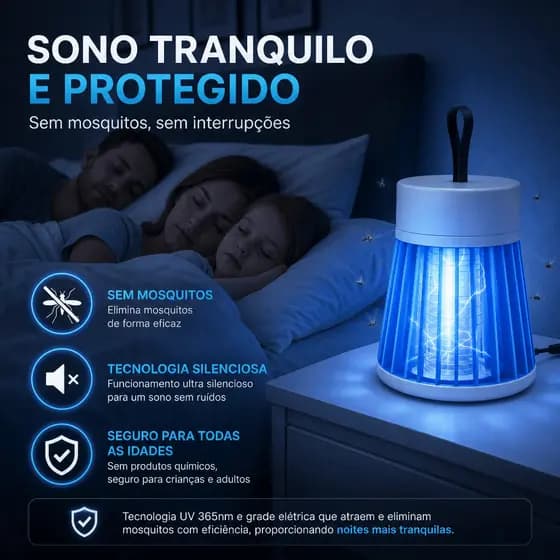 Luminária Led Mosquiteiro Sem Radiação Armadilha De Insetos Pernilongos Mosquito Sem Quimicos