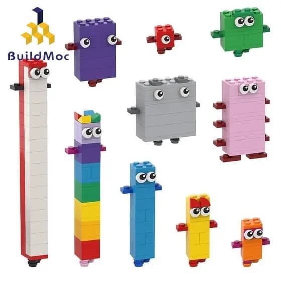 Buildmoc Numberblocks 1-10 Modelo Blocos De Construção De Iluminação Matemática Brinquedos Educativos Infantis Presentes