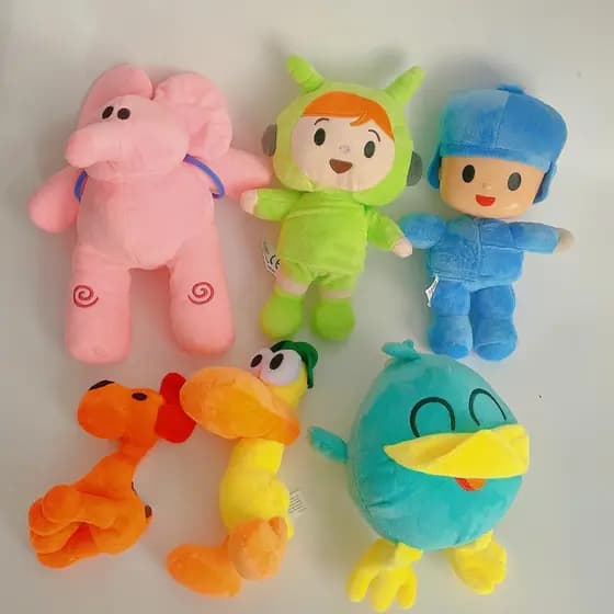 6 Estilo Anime Pocoyo Doll Toy Cartoon Boneca De Brinquedo Elly Pato Loula Pássaro Sonolento Kawaii Plushie Pelúcia De R