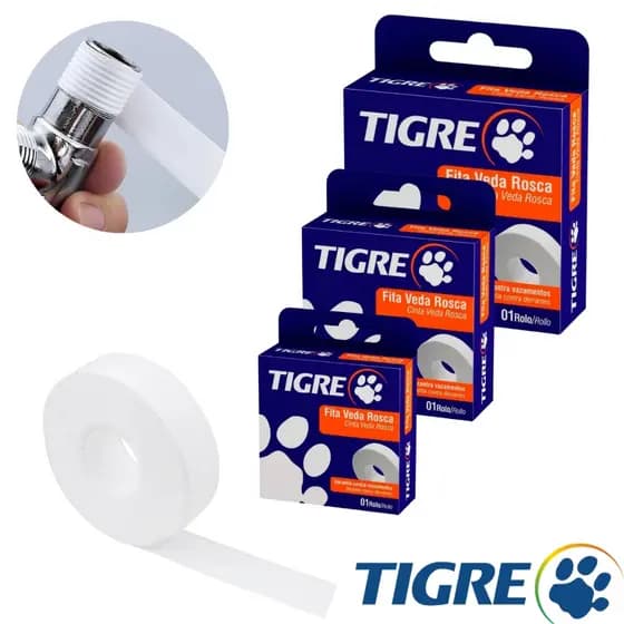 Fita Veda Rosca Tigre 18mm Fita Vedação Água Anti Vazamento Encanamento
