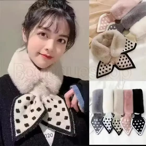 Lenços Quentes De Outono Inverno-Cachecol Versátil De Pelúcia Estilo INS-Lenço Cruzado Feminino Grosso À Prova De Vento