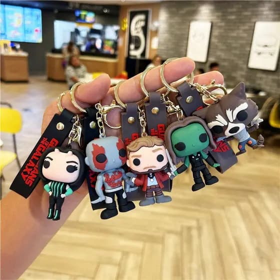 Chaveiro Guardians of The Galaxy Keychain Star-Lord/ Rocket/Mantis/Drax/Gamora/Nebula Para Mochila Fofo De Alta