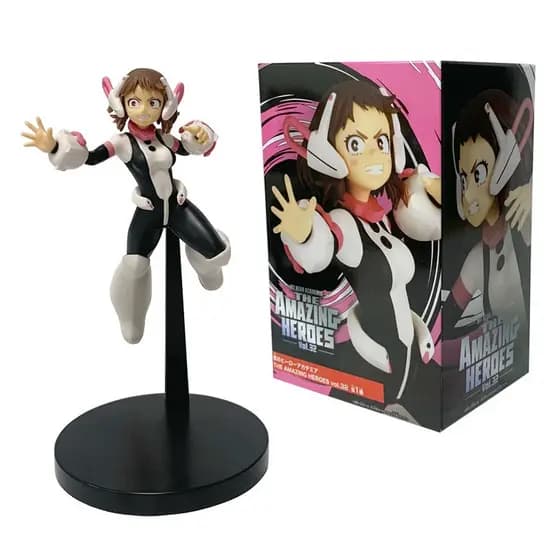 18cm Meu Herói Academia Anime Figura Zero Gravidade Ochaco Uraraka Forma De Luta PVC Figuras De Ação Modelo Coleção Deco