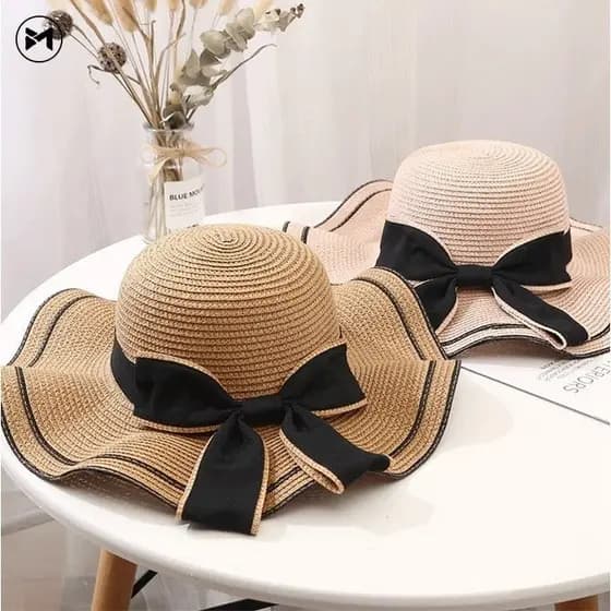 MISS.YE 2024 Novo Chapéu Feminino De Chegada De Praia Moda Palha Férias Proteção UV Big Brim