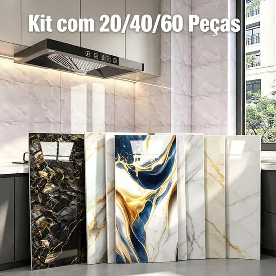 10/20/40pcs Adesivos de Parede 60x30 Revestimento em Mármore Placas Adesivas Banheiro Cozinha Lavabo