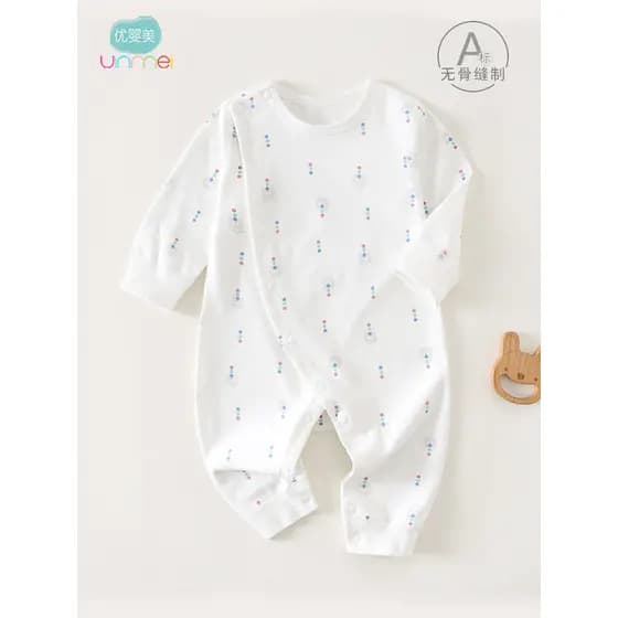 Macacão de bebê desossado algodão puro proteção da barriga roupas de fundo primavera outono inverno recém-nascido macacã