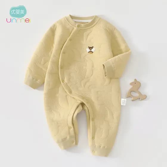 Bebê acolchoado macacão térmico primavera outono inverno roupas do bebê engrossado macacão térmico roupa interior pijama