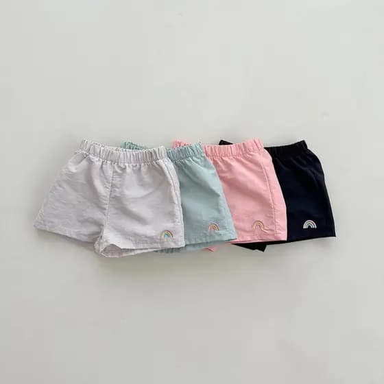 Ins versão coreana roupas de verão meninos meninas bebê arco-íris Shorts verão estilo fino crianças Casual All-Match cal