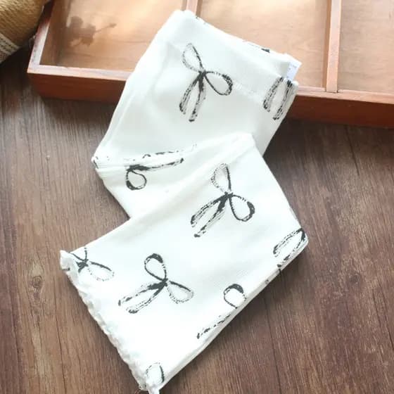 Meninas Leggings de algodão macio malha meninas bebê estiramento calças listrado arco meninas calças roupas infantis