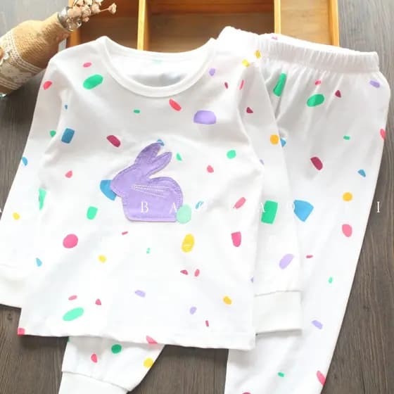 Europeu americano crianças roupas meninas conjunto de roupa interior de manga comprida de duas peças bebê doce Casual em