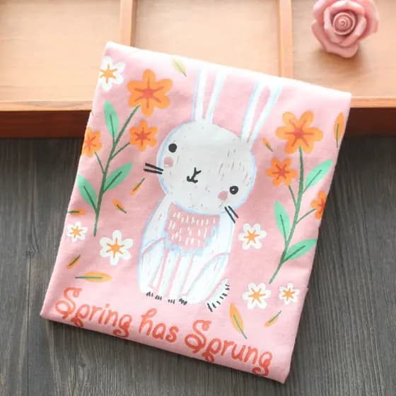Meninas de manga curta camiseta meninas verão bebê puro algodão camisa de fundo das crianças bonito dos desenhos animado
