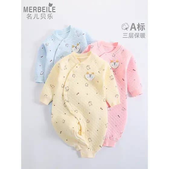 Macacão de bebê primavera outono inverno engrossado quente acolchoado roupas recém-nascidos do bebê roupas de inverno ma
