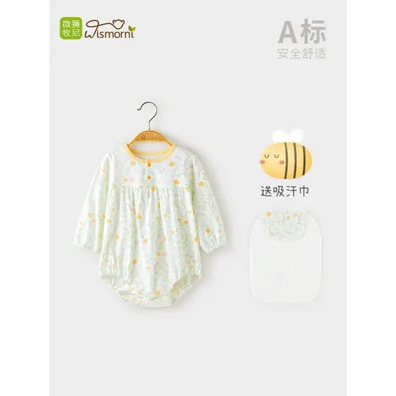 Micro leão Muni menina bebê macacão verão fino bebê recém-nascido macacão princesa roupas bonito triângulo macacão