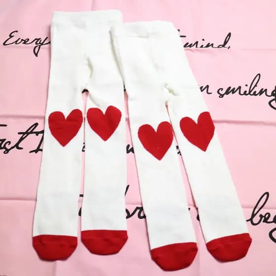 Primavera outono estilo menina bebê branco vermelho amor coração pêssego coração inverno Terry macacão meias Leggings gr