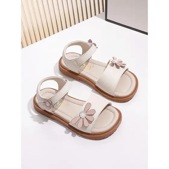 Simples flor meninas sandálias brancas 2025 verão novo estilo dedo do pé aberto crianças sandálias casuais sapatos de pr