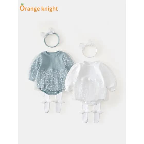Vestido de bebê 2025 novo estilo roupas de primavera bebê recém-nascido menina vestido de princesa manga bufante saia ro
