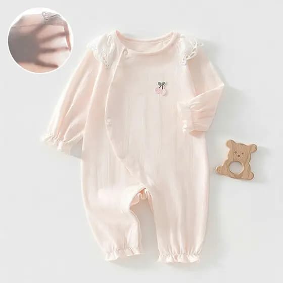 Macacão de bebê verão fino macacão bonito macacão bebê menina macacão de manga comprida roupas para casa roupas de ar co