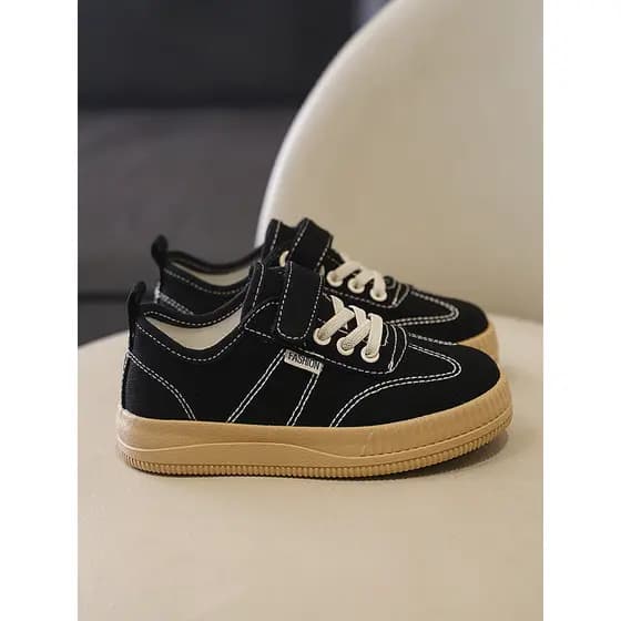 Crianças sapatos de lona meninos tênis 2026 primavera outono Casual All-Match meninas sapatos de pano preto bebê sapatos