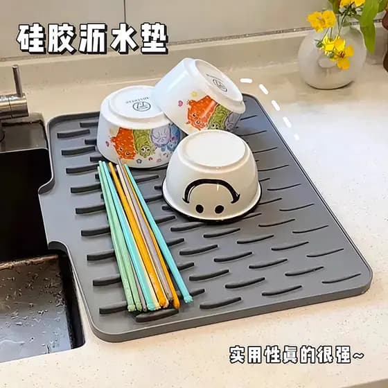 Bancada inclinação Silicone dreno esteira cozinha anti-escaldante isolamento térmico pote esteira engrossado bancada est