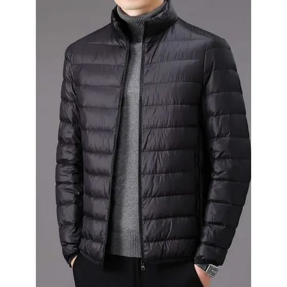 Forro de lã jaqueta masculina curto outono inverno novo estilo leve forro de lã gola quente tamanho grande jaqueta roupa