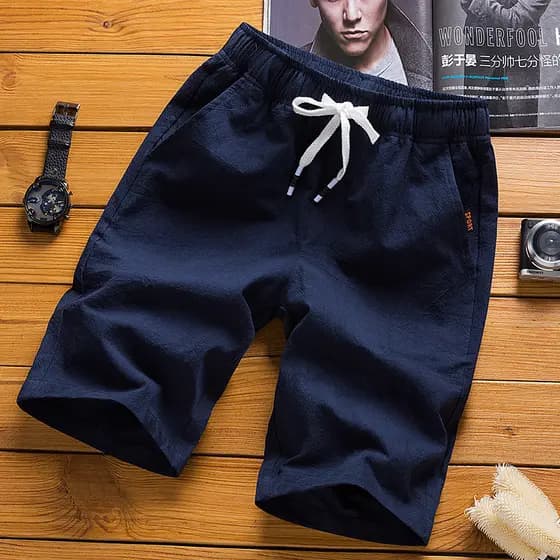 Verão fino puro algodão linho Shorts calças cortadas masculinas Casual linho calças médias soltas esportes praia calças